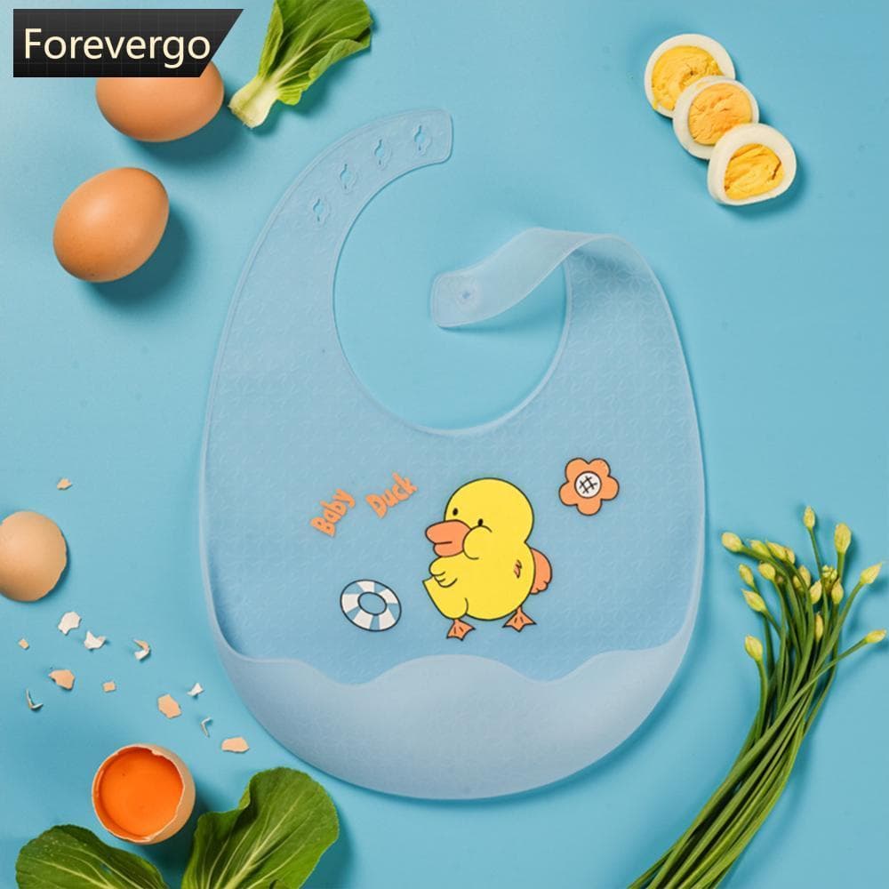 FOREVERGO Babadores De Bebê À Prova D'água , Fofo , Silicone Macio , Avental De Comida Para Crianças , Estampa Animal ,