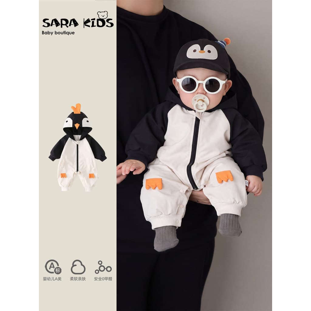 Macacão de bebê outono bebê menino macacão outono novo estilo moda pouco mensal exterior Wear macacão jaqueta