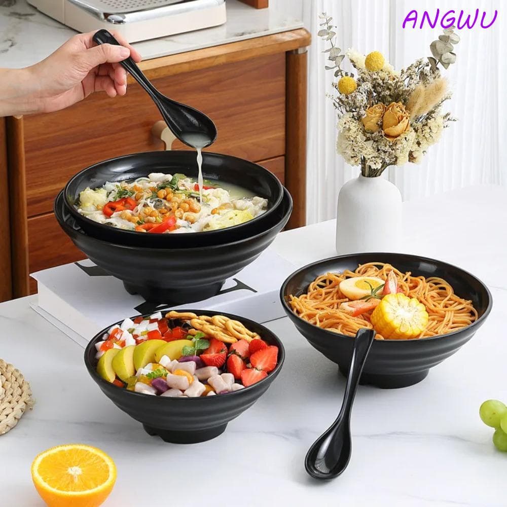 Tigela De Ramen ANGWU , Salada De Frutas Com Listras De Anel De Melamina Macarrão Estilo Japonês