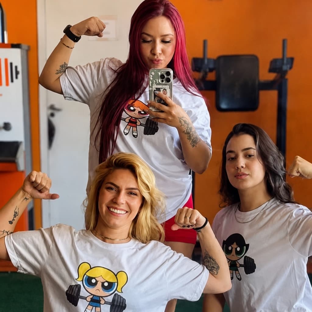 Kits Camisetas Femininas 100% Algodão Estampa Desenho Animado Academia