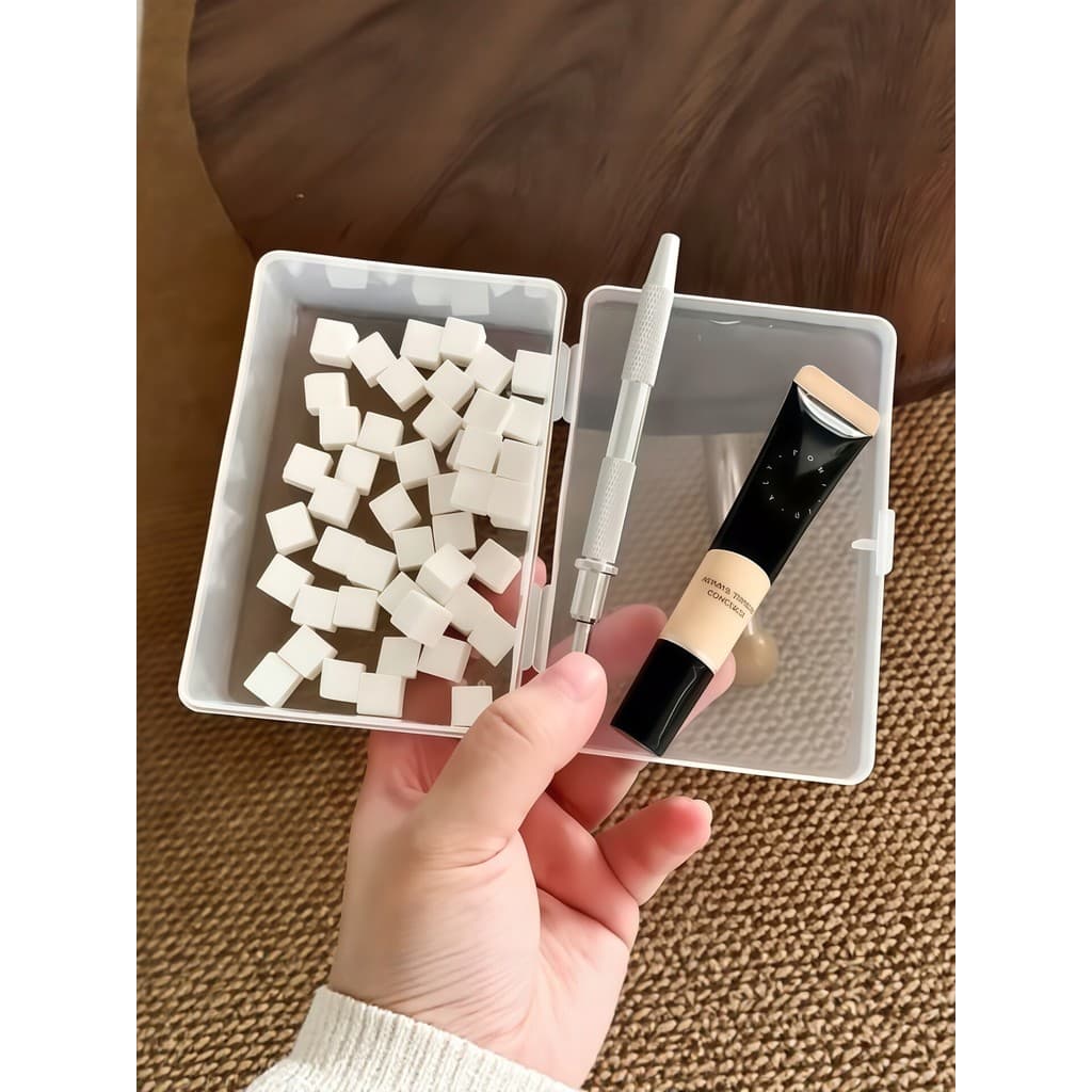 Descartável Puff mal reparação corretivo feminino Mini pequeno quadrado Manicure Paiping cola esponja Grab Clip caneta m