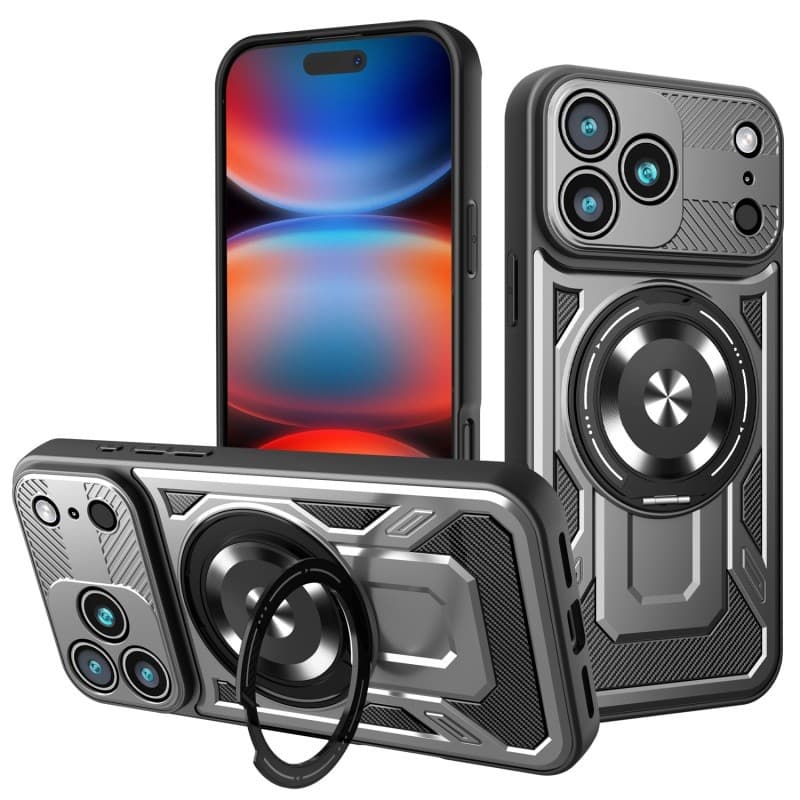 Capa de telefone com suporte giratório Yojia 360 adequada para iPhone17Promax Carregador magnético sem fio Apple Air par