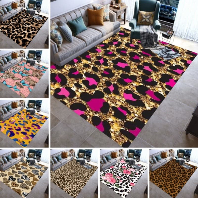Personalizado Leopardo Impressão À Prova De Som Tapete De Escritório Decorativo Mesa Lateral Presente De Formatura Para