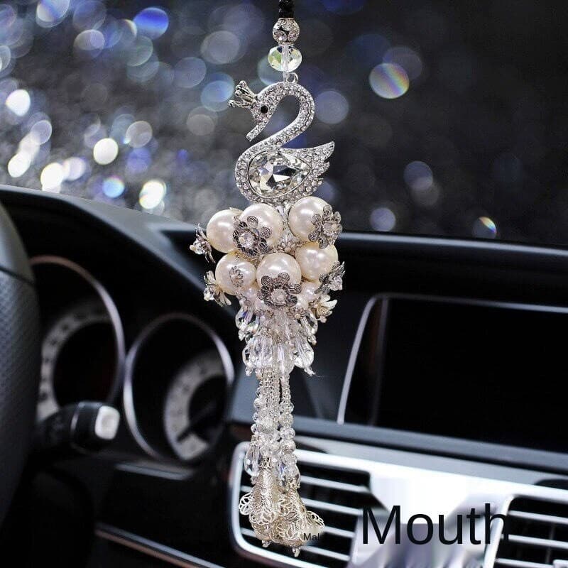 Cisne Pingente De Carro Cristal Automóvel Pendurado Ornamento Diamante Ornamentos Interiores Do High-End Seguro Decoraçã