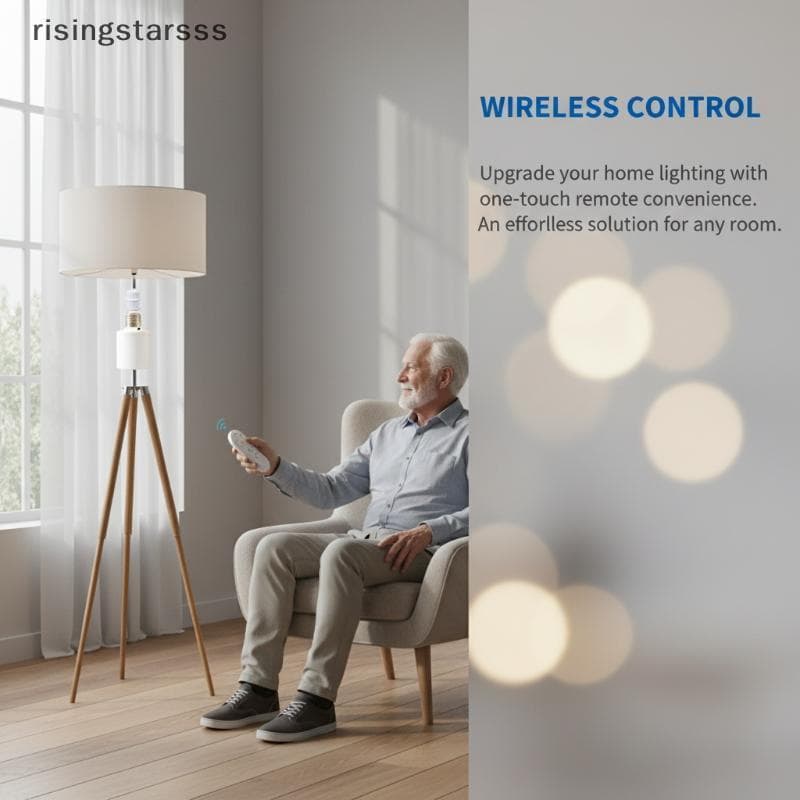 Controle Remoto Sem Fio E27 Lâmpada Inteligente Soet ON OFF Adaptador De Base LED Para Sala De Leitura Iluminação Mesa E