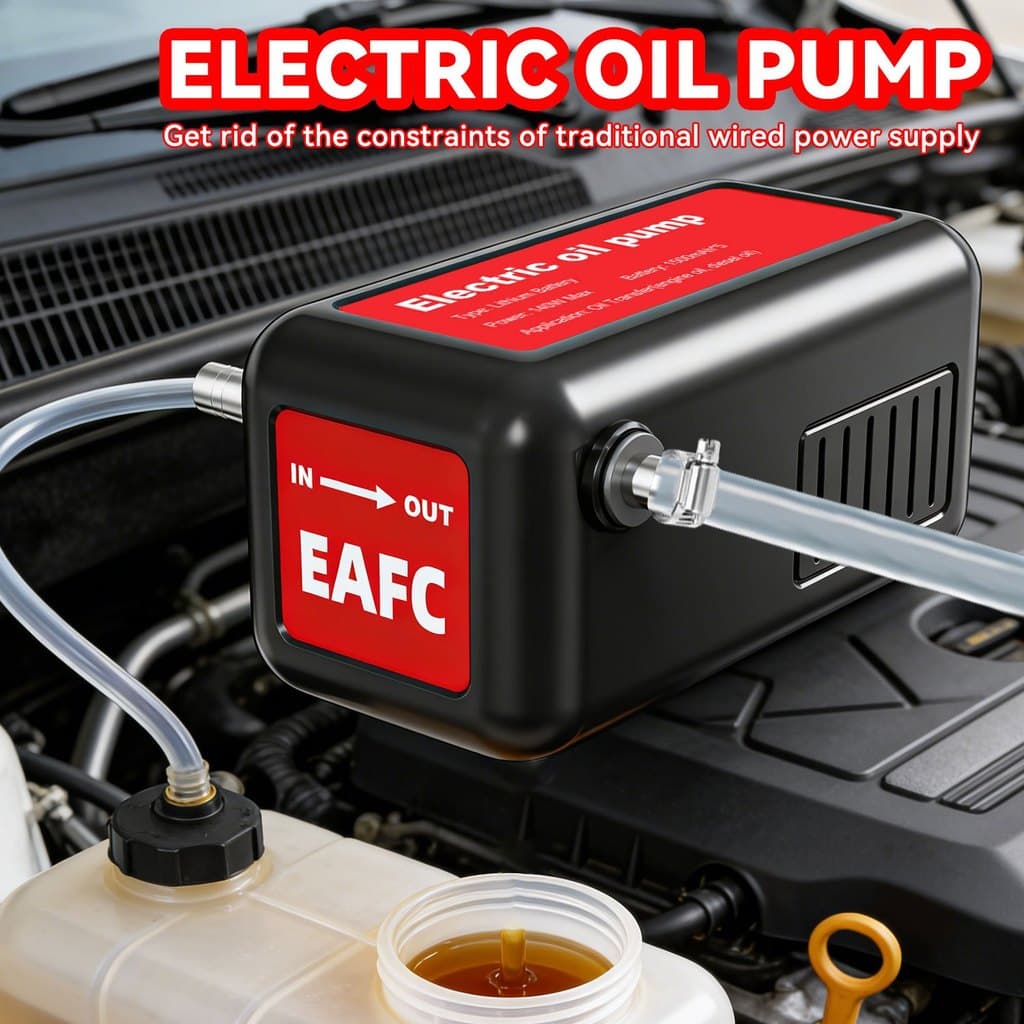 Bomba de óleo elétrica portátil sem fio de alta potência EAFC, DC 21V, óleo de Motor de fácil transporte, óleo bruto e c