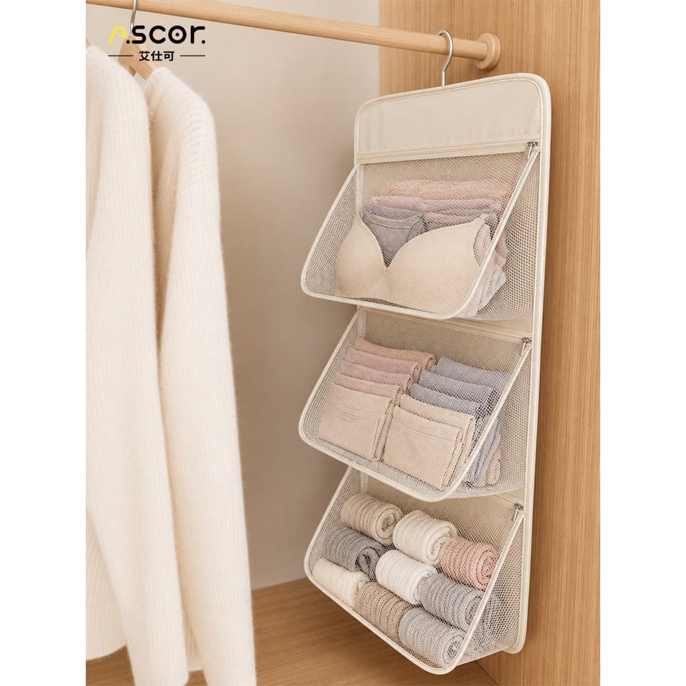 Saco de armazenamento de roupas íntimas casa pendurado estilo roupa interior meias sutiã três-em-um saco de armazenament