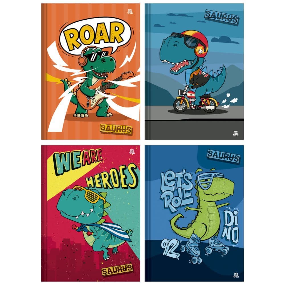 Caderno Brochura Universitário Saurus 80 Folhas Capa Sortida Animativa