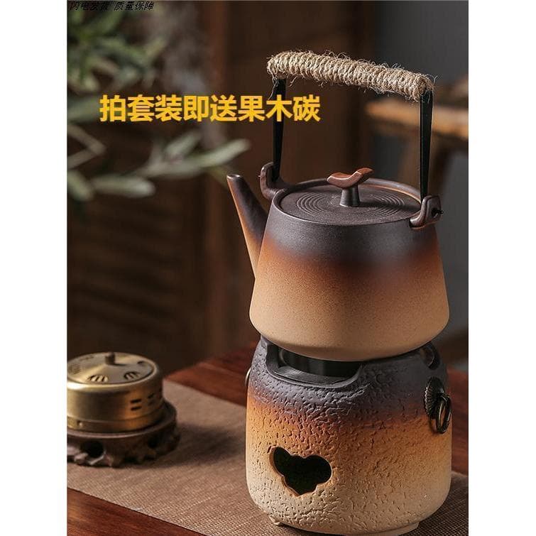 Chaleira Chaozhou de cerâmica para uso externo, lâmpada de álcool, conjunto de chá, fogão a carvão, conjunto de fogão ao