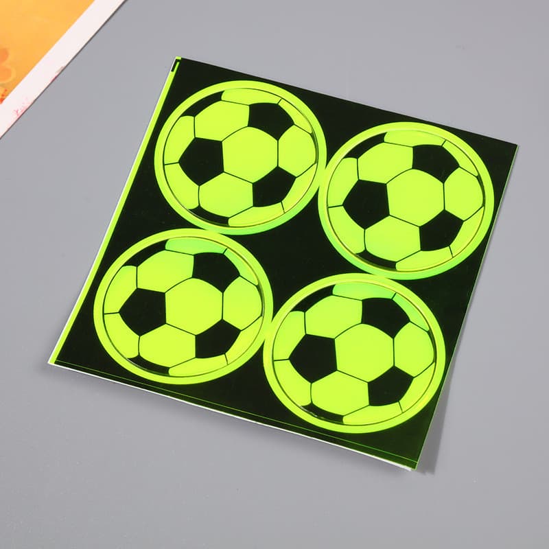 Mochila Escolar Refletiva Criativa, Papel Luminoso para Carro, Adesivo Autoadesivo de PVC, Adesivo de Futebol, Faixa Ref