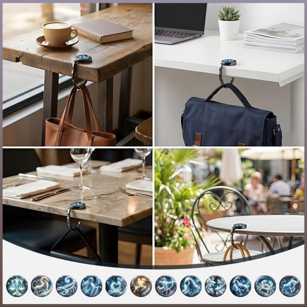 Cabide De Bolsa ROWANBABY , Gancho De Mesa De Metal Com 12 Constelações , Organizador Dobrável , Suporte Para Economia D