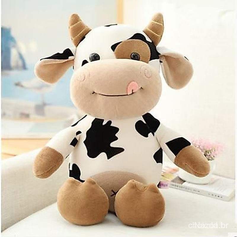 Boneca de Vaca Fofa de 30cm, Brinquedo de Pelúcia para Bebês, Presente de Aniversário para Crianças OTB4