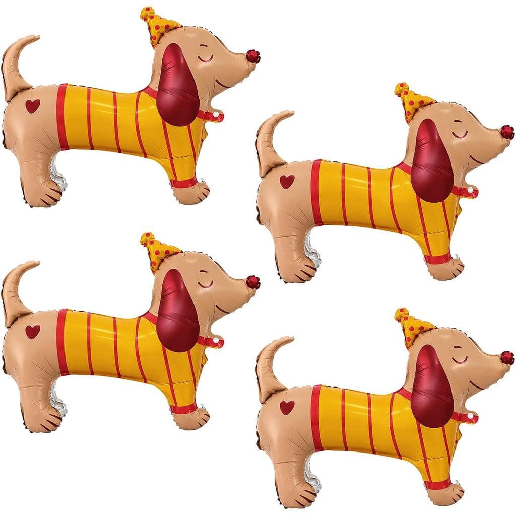 Decorações De Aniversário Para Cães-4 Pacotes De Balões De Folha De Dachshund Mylar , Festa Temática , Celebração De Fil