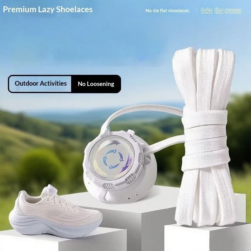 Cadarços Automáticos Planos para Sapatos Casuais e Tênis, Cadarços Sem Amarração com Fivela Rotativa, Acessórios Unissex