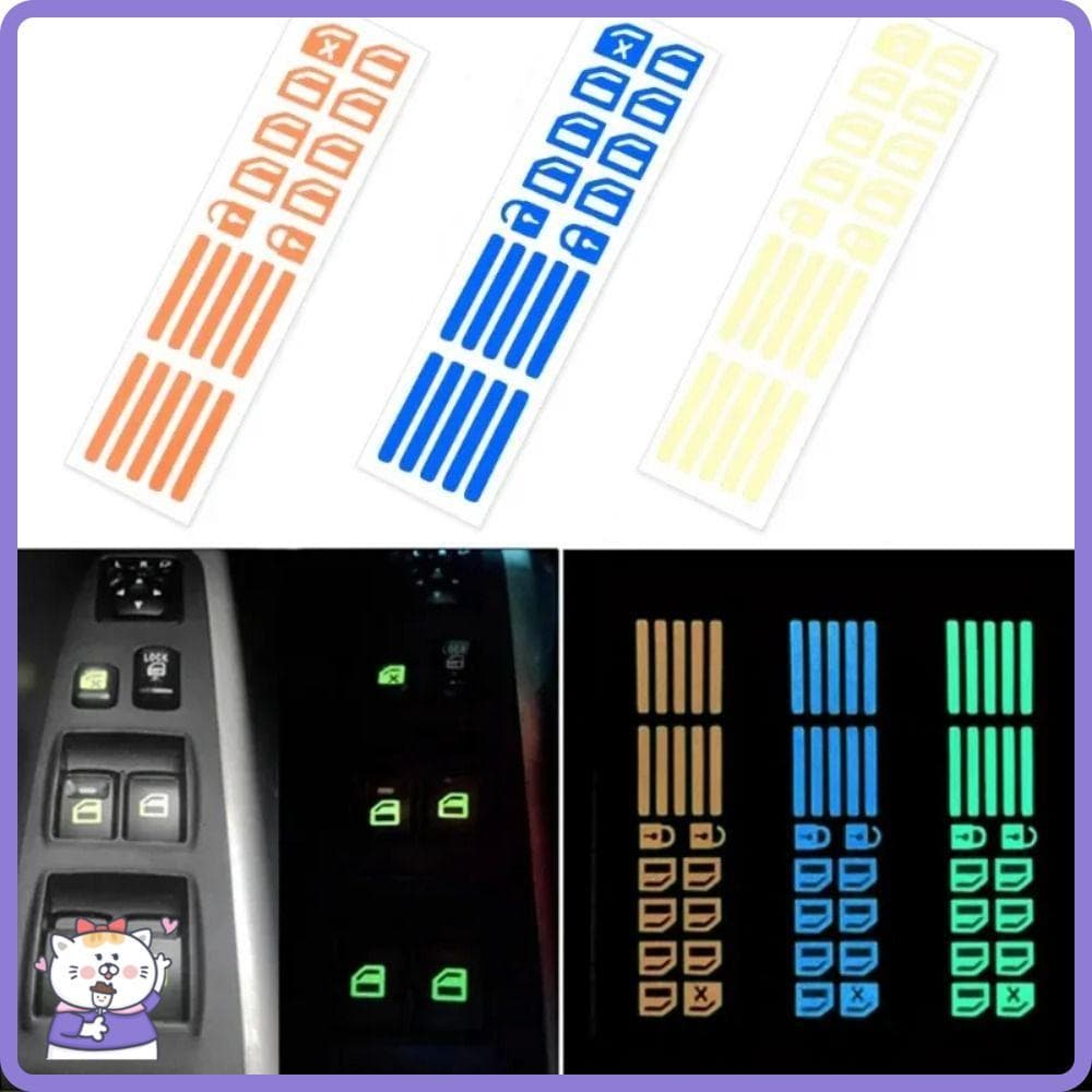 Decalques fluorescentes luminosos multicoloridos para interruptor de elevador de carro noturno