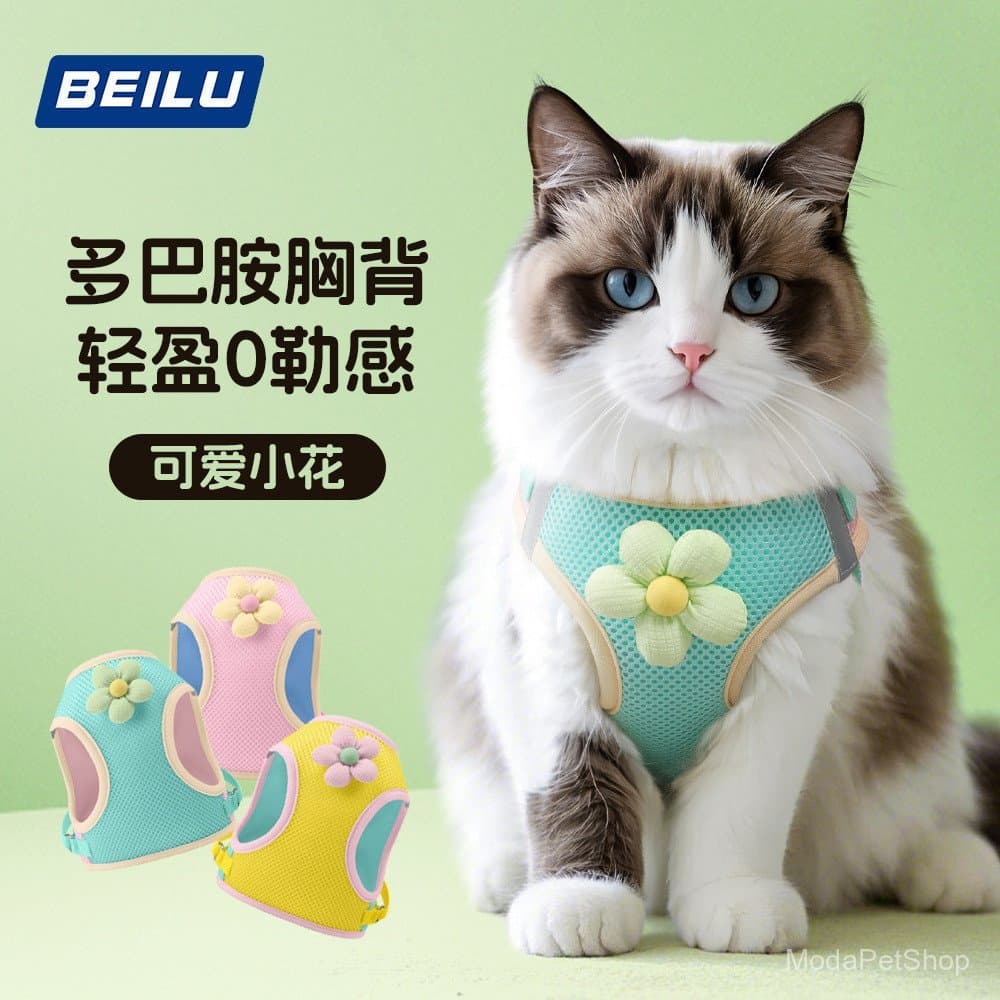 Coleira para Gatos Estilo Colete Dopamina, Arnês Refletivo Anti-Fuga para Gatos e Cães Pequenos, Coleira para Passeio 9.