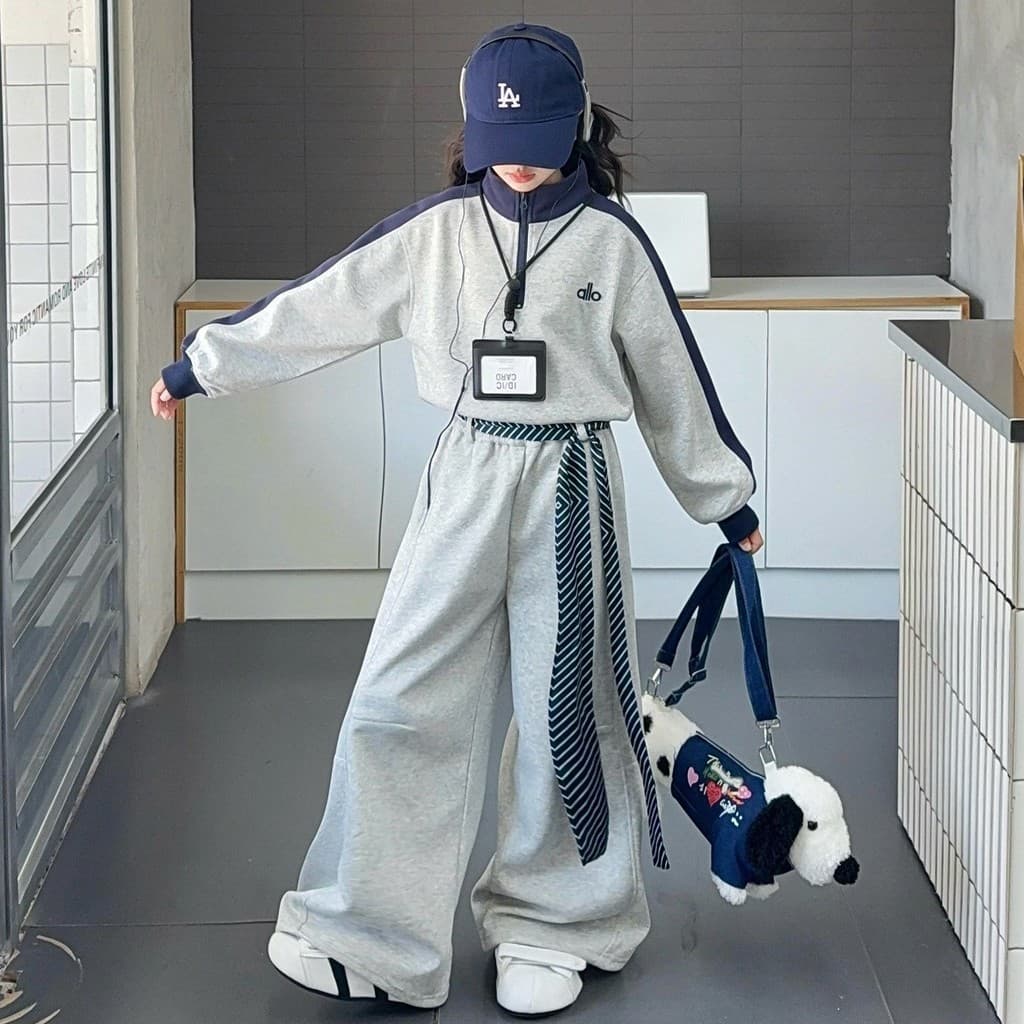 Meninas primavera terno 2026 crianças casuais esportes meninas médio grande crianças versão coreana moda primavera outon