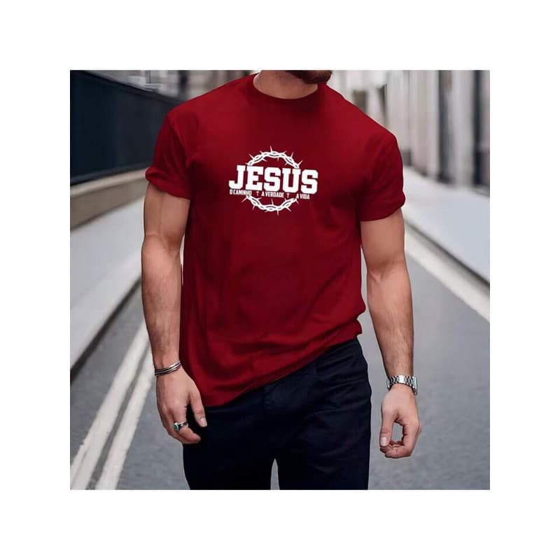 Camisa Camiseta Estampa JESUS Lançamento Premium Alto Estilo Em Várias Cores Perfeita Para presentear 100% Algodão