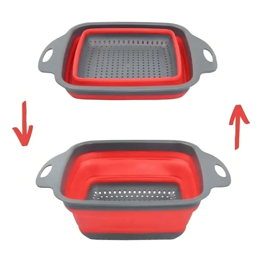 2x Escorredor De Alimentos Legumes Macarrão Retrátil Silicon