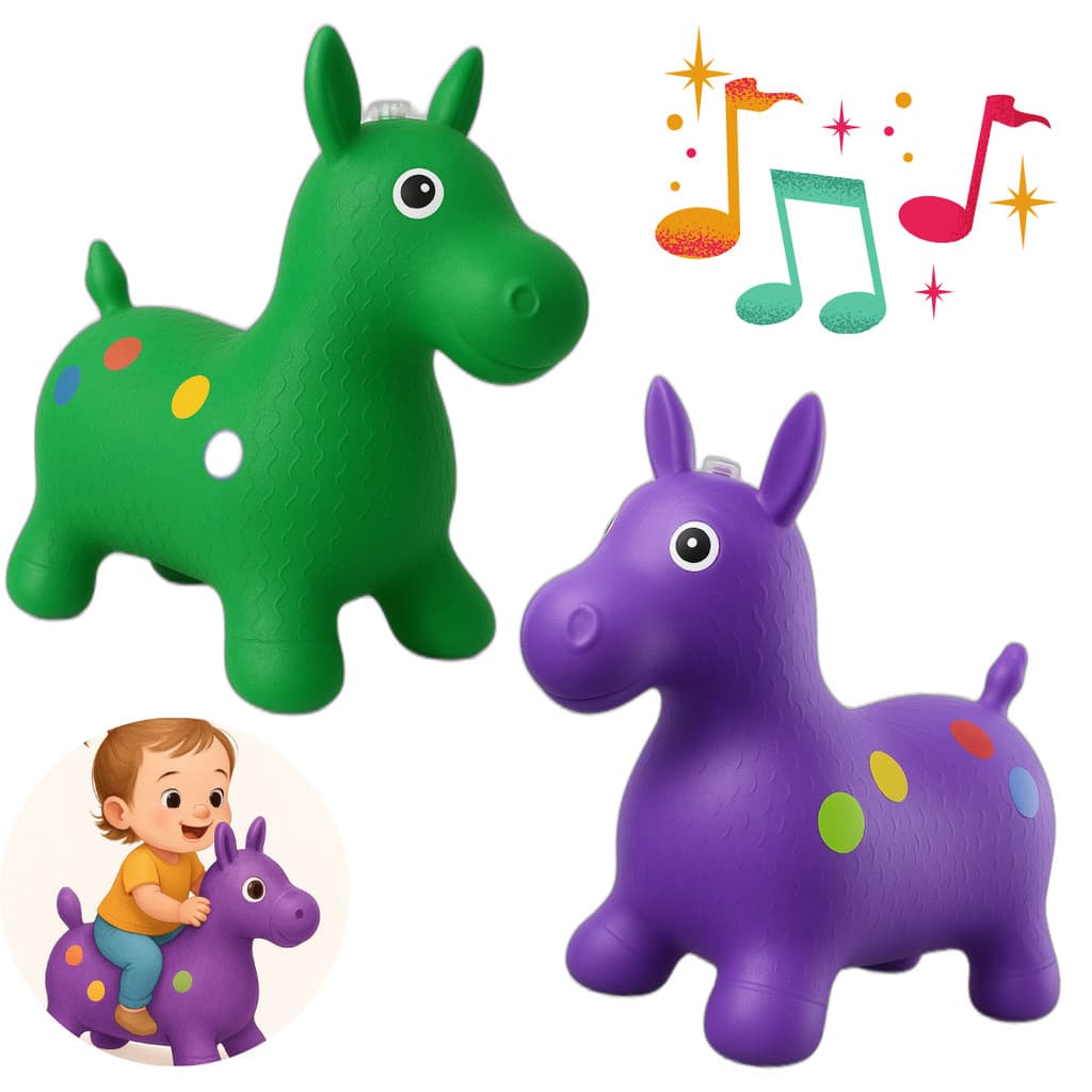 Cavalinho Upa Upa inflavel Pocoto Brinquedo Pula Pula Musica Infantil Com Musica e Led