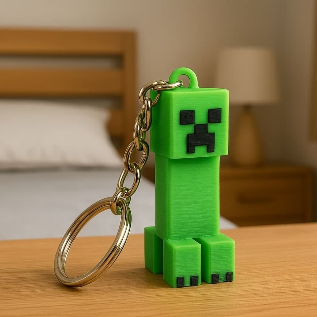 Boneco Creeper Minecraft Geek Detalhado Chaveiro com Argola Games Colecionável Mojang Games