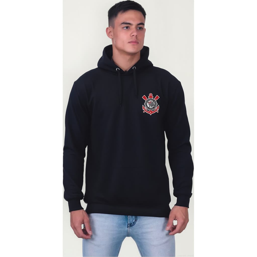 Moletom Canguru De Algodão Blusa Frio Masculino Corinthians