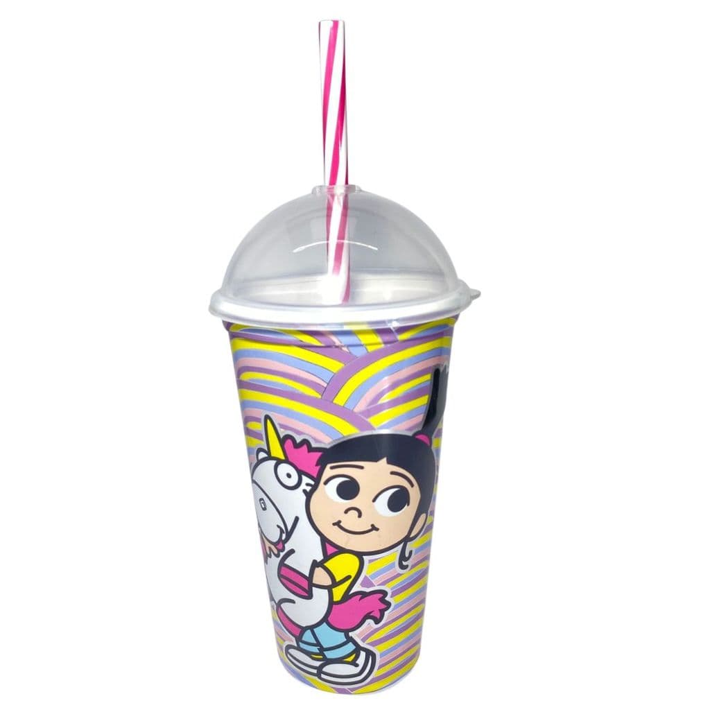 COPO REFRI COM TAMPA CANUDO AGNES 500ML PLASTICO AGUA SUCO SHAKE
