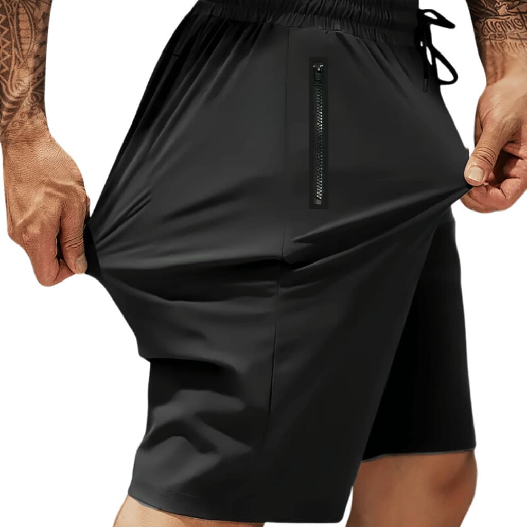 Bermuda maculina academia tactel com elastano bolso com ziper shorts com ziper alta qualidade MOVE FIT