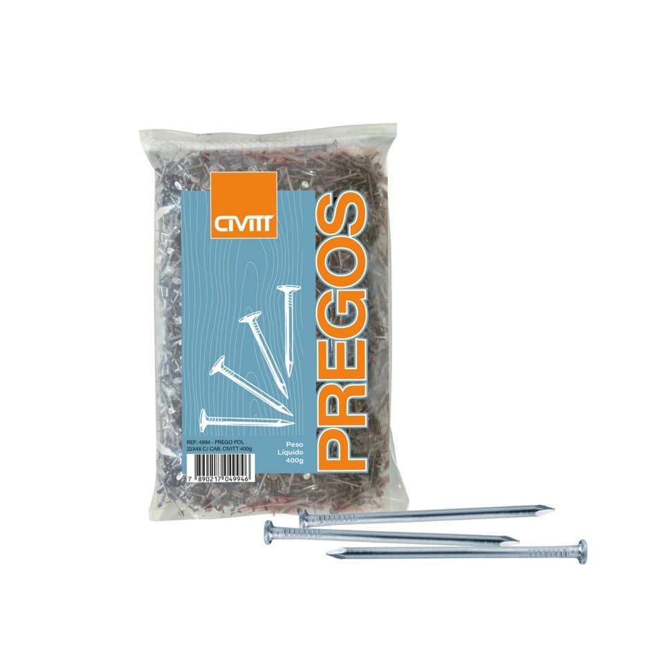 Prego 22x48 C/ Cabeça Polido 1,2Kg Aço