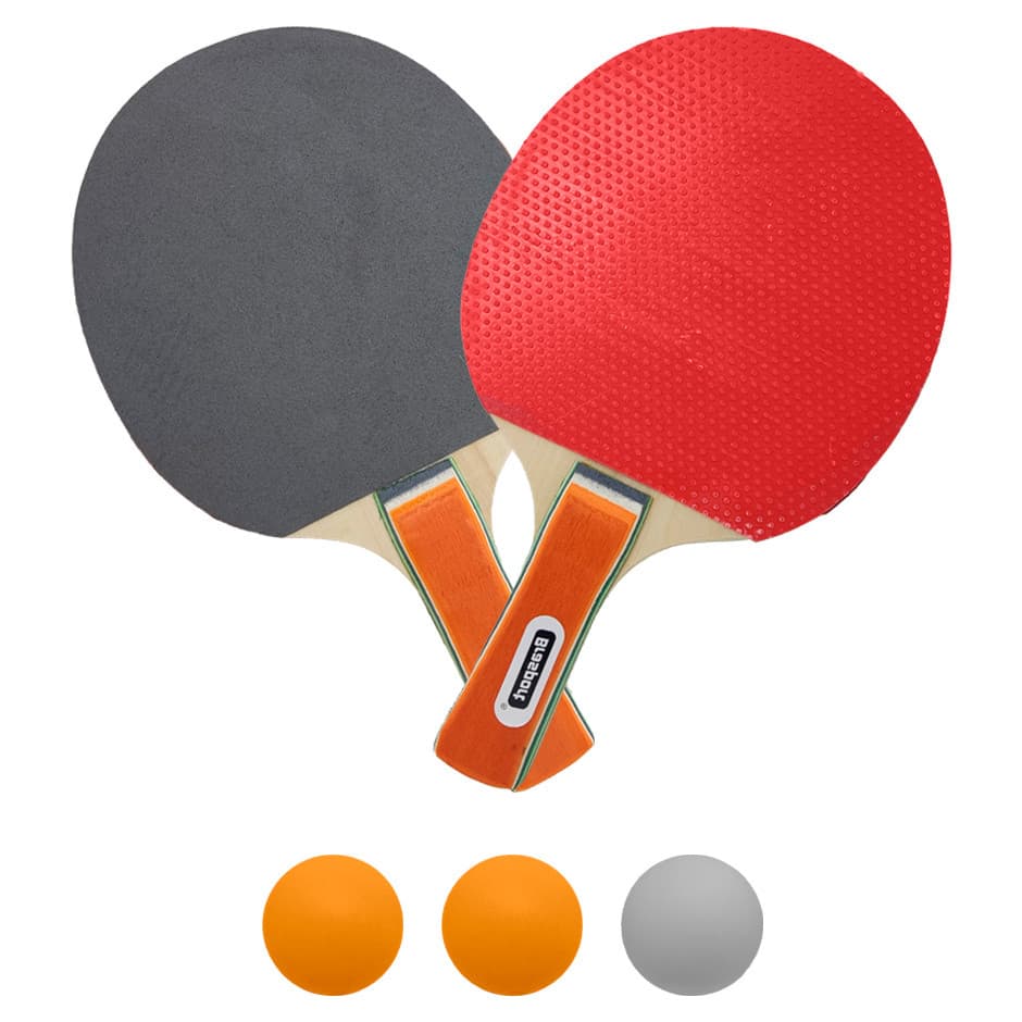 Conjunto de Tênis de Mesa Ping Pong 2 Raquetes e 3 Bolas