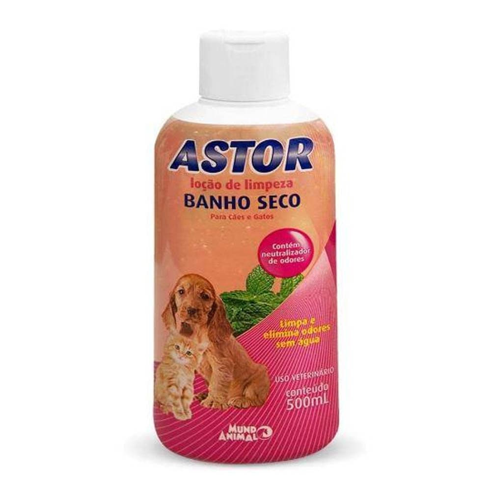 Loção de Limpeza Banho Seco Astor para Cães e Gatos 500ml