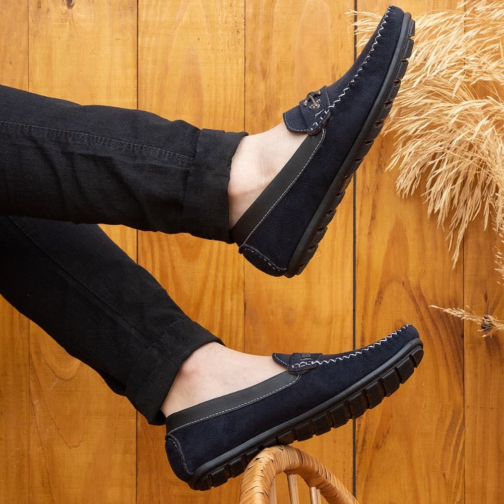 Mocassim Masculino Camurça Casual Confortável Antiderrapante Qualidade Versátil Dia Dia Trabalho