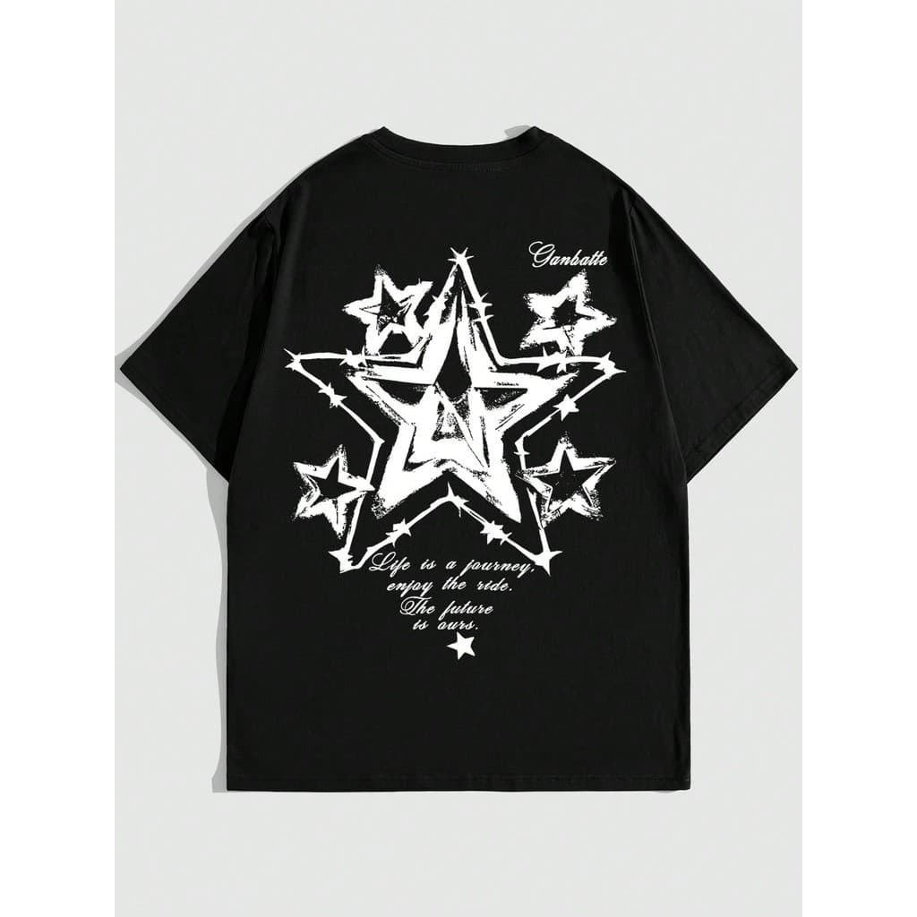 Camisa Camiseta Estrela Gótica Streetwear Estampada 100% Algodão