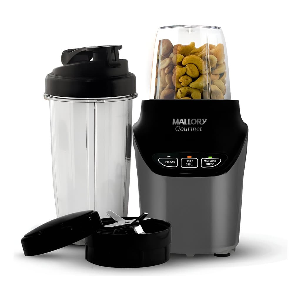 Super Liquidificador E Processador 2 Em 1 1000w Mallory Preto 220V