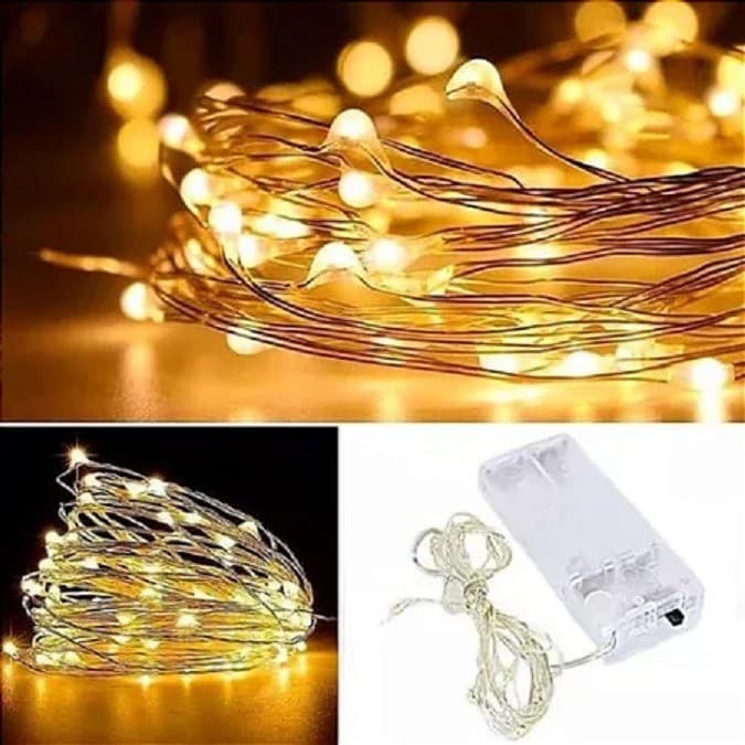 KIT 5/10 Luzes de Natal 40 Fio De Led Fada Branco Quente Cordão 3 Metros modelo de  Pilhas