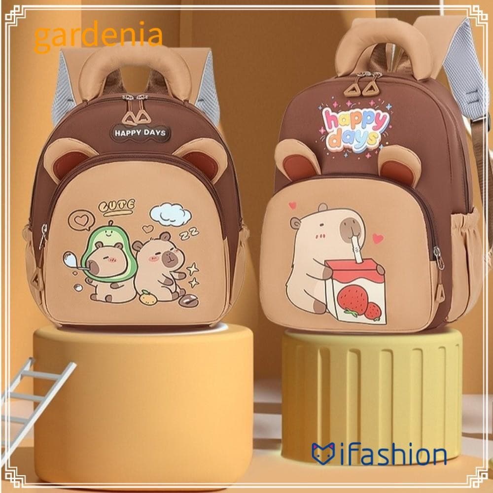 Bolsa Escolar GARDENIA Capivara , Mochila De Grande Capacidade De Desenho Animado Leve Para Jardim De Infância