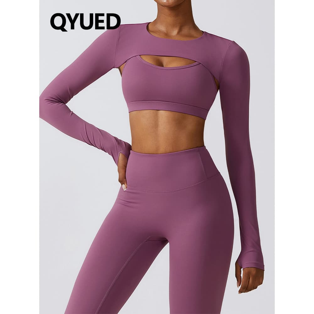 Colete esportivo externo de manga comprida xale Yoga Wear nu Fitness topo correndo blusa esportiva feminina sombra elást
