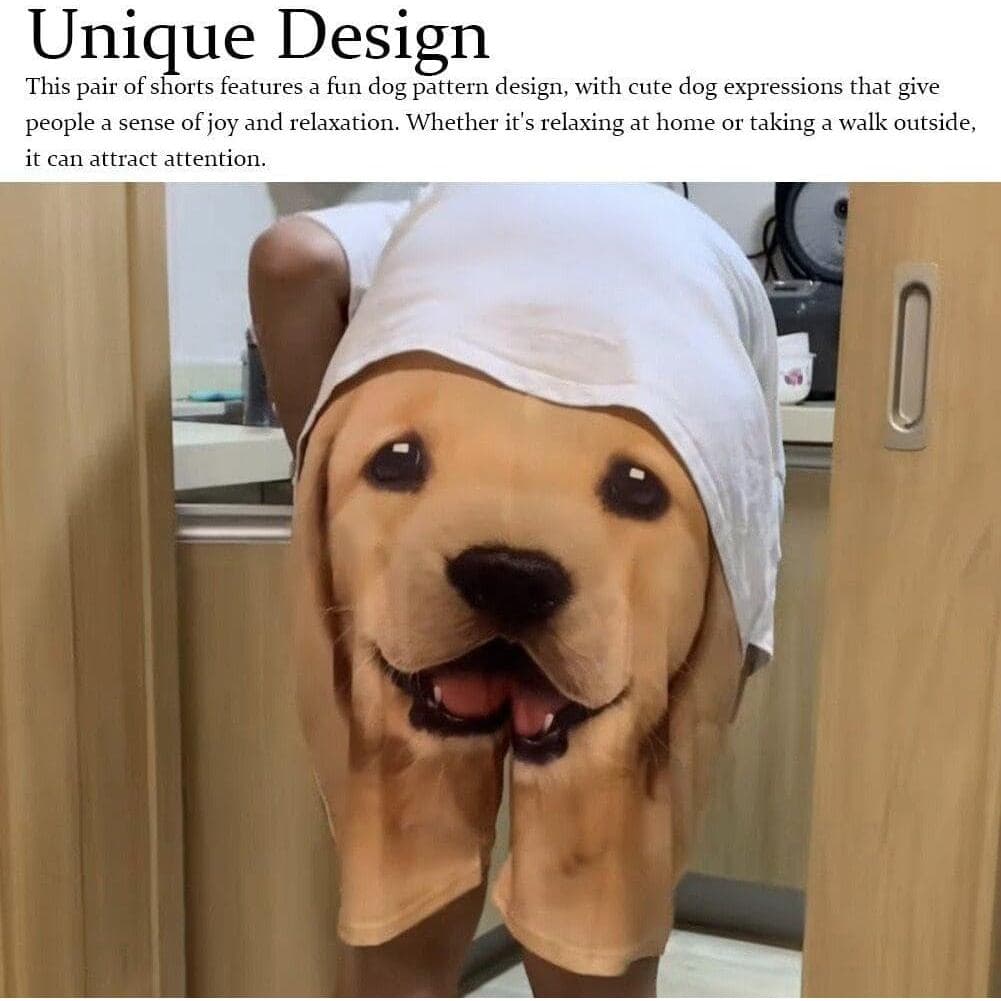 Shorts com Estampa de Cachorro Engraçado Unissex, Calções Casuais de Praia, Husky Golden Retriever, Calças de Verão com