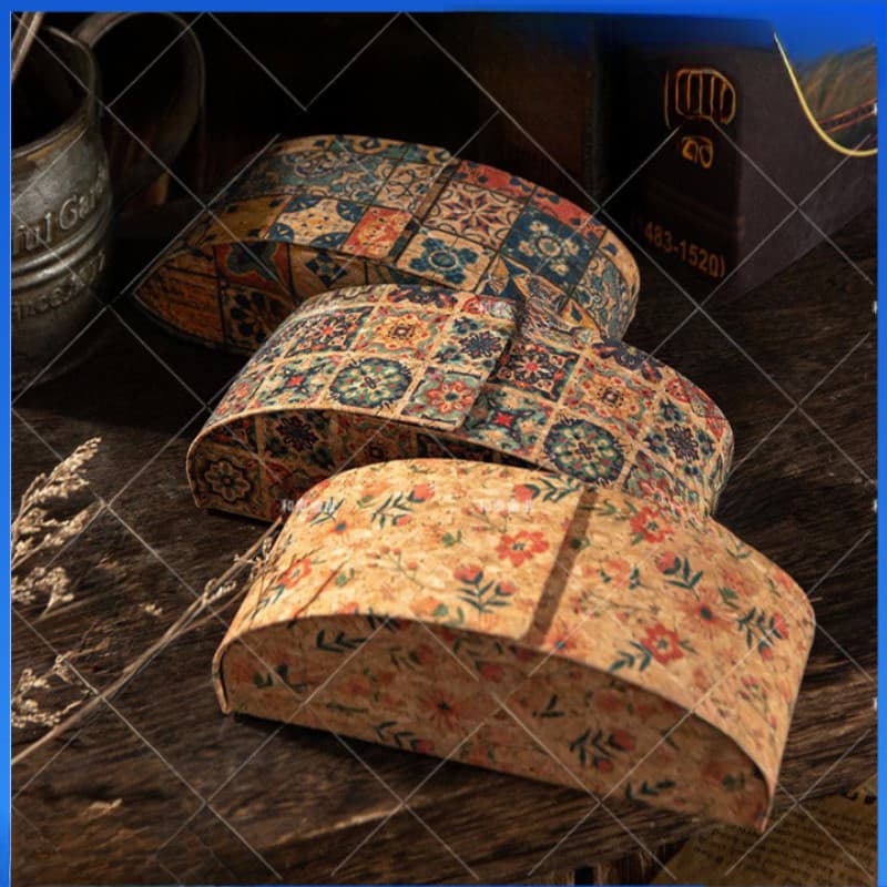 Estojo de óculos feito à mão feminino high-end sentimento Retro cortiça pulverizada óculos de sol de alta qualidade caso