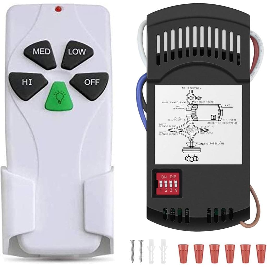Kit de Controle Remoto Universal para Ventilador de Teto, Substituição para Hunter/Harbor Breeze/Hampton Bay/Honeywell/L