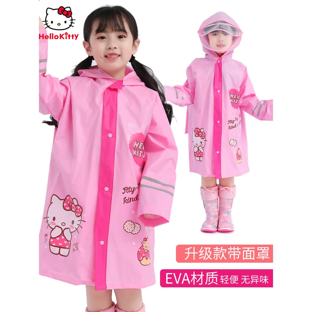 HelloKitty Meninas Capas de Chuva Crianças Capas de Chuva Meninas Capas de Chuva Alunos do Ensino Fundamental Escola Cap