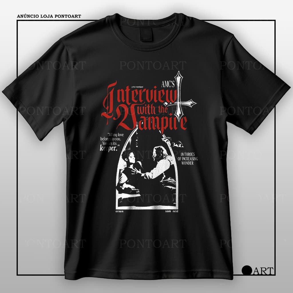 Camiseta Interview With The Vampire Série Entrevista Com O Vampiro Camisa 100% Algodão