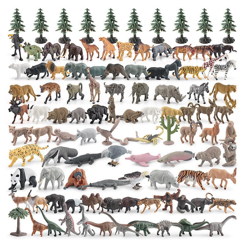 Modelo de Ornamento de Árvore de Natal de Animais Selvagens para Crianças: Elefante, Búfalo, Tamanduá, Preguiça, Orangot