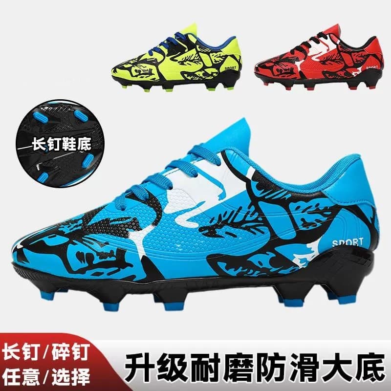Botas de futebol Bootball masculinas de couro longo picos treinamento de futebol curto picos de borracha sapatos esporti