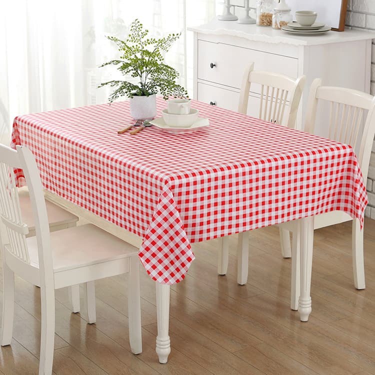 Venda quente Toalha de mesa xadrez vermelha de PVC à prova d'água à prova de óleo descartável Anti-escaldante para sala