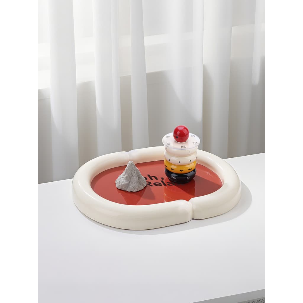 XEMO dopamina bandeja criativa de aromaterapia, sala de estar, quarto, bandeja de armazenamento, Oval, estilo nórdico, o