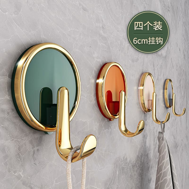 Luz de luxo gancho doméstico perfuração-livre Traceless pegajoso gancho banheiro cozinha parede pequeno gancho chave rou