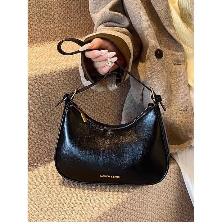 Bolsa bolsa feminina Francês Retro preto axilas saco feminino 2026 novo estilo Melade Commuter ombro saco do mensageiro