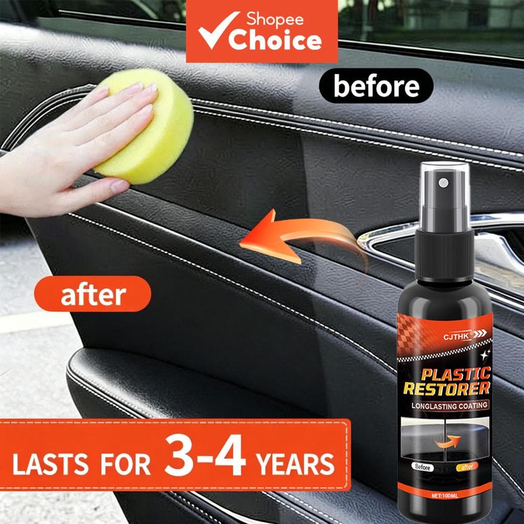 Restaurador de Plástico para Carro - Renovação de Couro e Painéis Internos, Cera Duradoura, Reparo com Brilho, Polimento