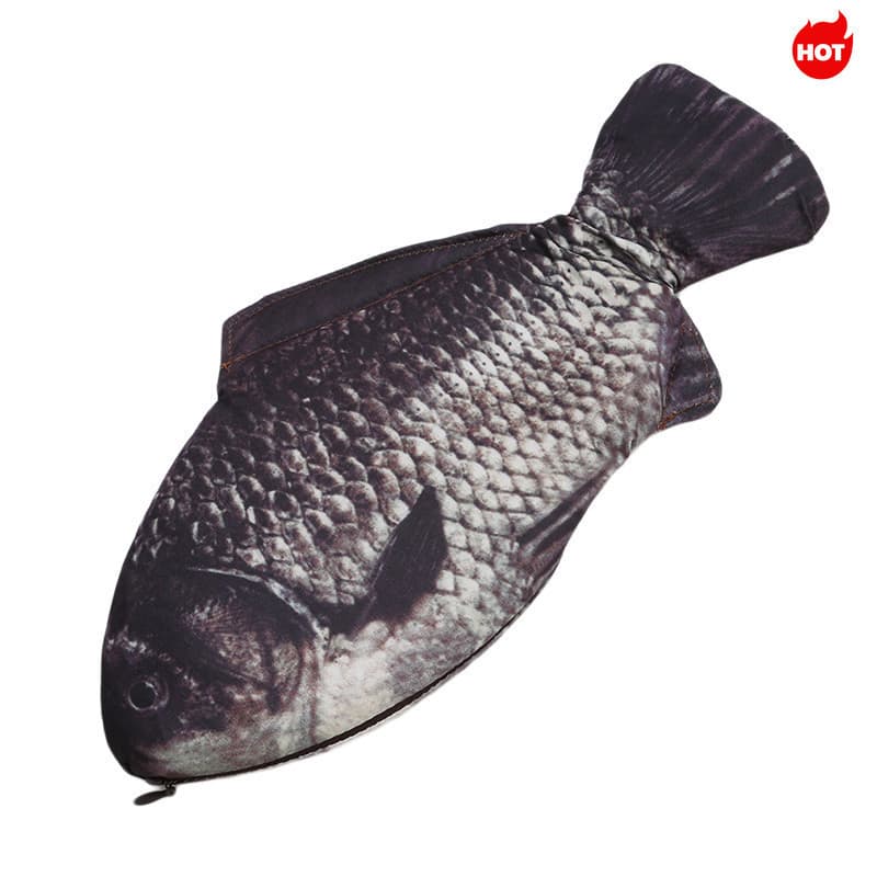 < LA > Saco De Lápis Carpa Caneta Realista Forma De Peixe Maquiagem Bolsa Caso Com Zíper De Volta Às Aulas